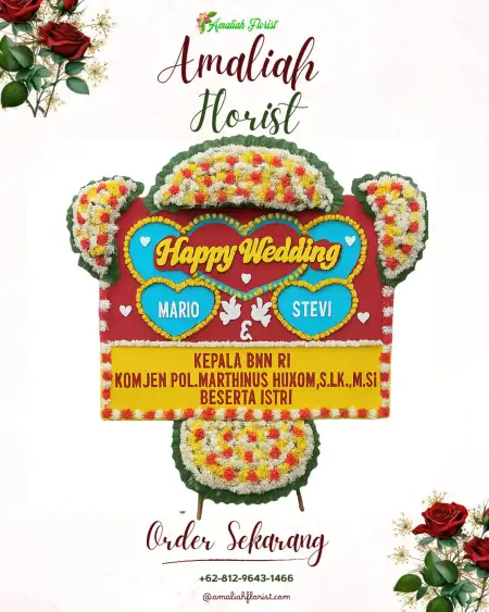 Papan Bunga Pernikahan Sugio